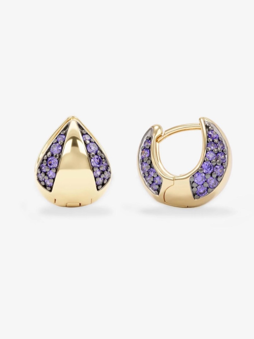 NWT Melinda Maria Gold “Lil Norah Split Pavé Earrings”